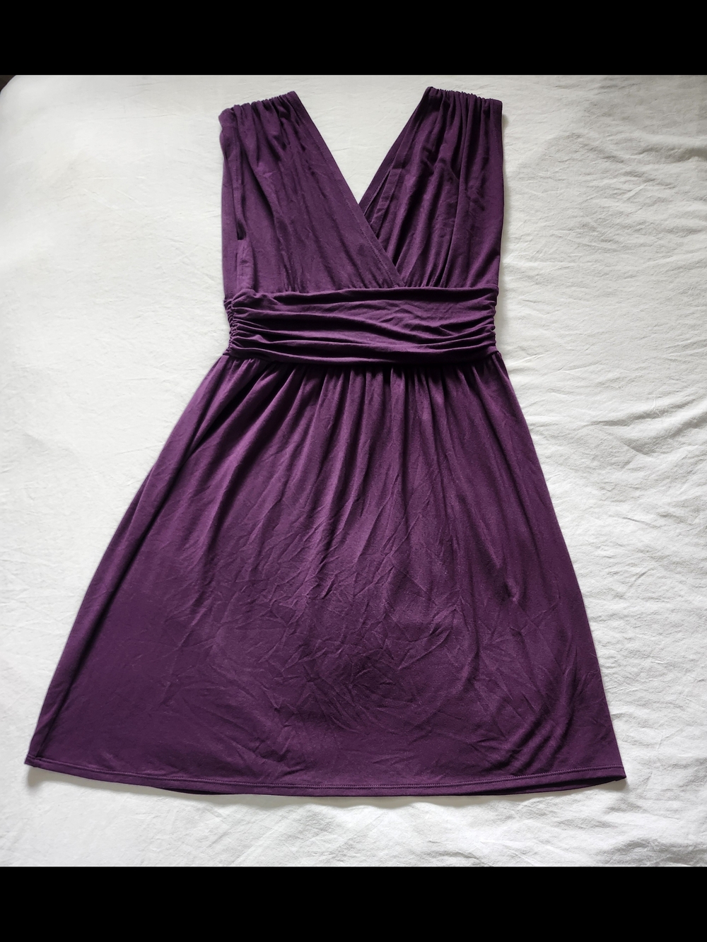 Plunge Neck Backless Purple Wrap-Style Dress